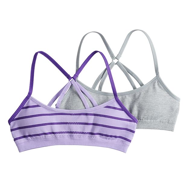 Girls 7-16 Hanes® 2-pack Seamless Molded Racerback Wire Free Bralettes