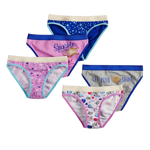 5-pack Cotton Briefs - Pink/glitter - Kids