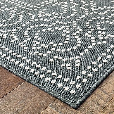 StyleHaven Mainland Delicate Geometric Border Indoor Outdoor Rug