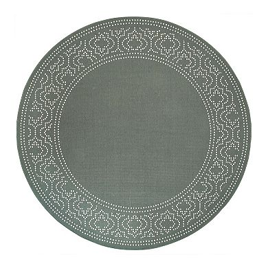 StyleHaven Mainland Delicate Geometric Border Indoor Outdoor Rug