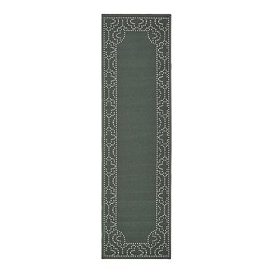 StyleHaven Mainland Delicate Geometric Border Indoor Outdoor Rug