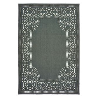 StyleHaven Mainland Delicate Geometric Border Indoor Outdoor Rug
