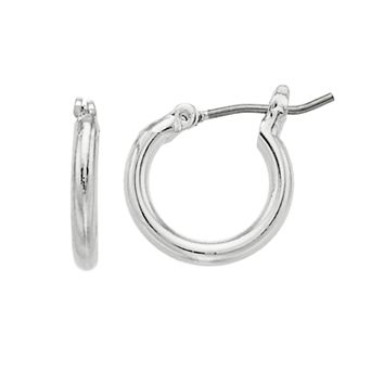 LC Lauren Conrad Silver Tone Nickel Free Hoop Earrings