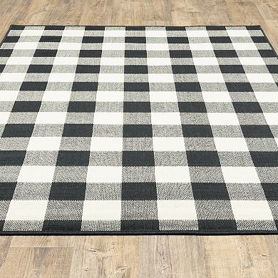 StyleHaven Mainland Gingham Plaid Indoor Outdoor Rug