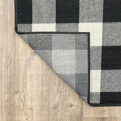 StyleHaven Mainland Gingham Plaid Indoor Outdoor Rug