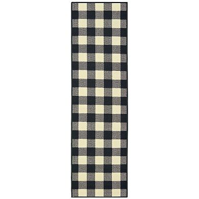 StyleHaven Mainland Gingham Plaid Indoor Outdoor Rug