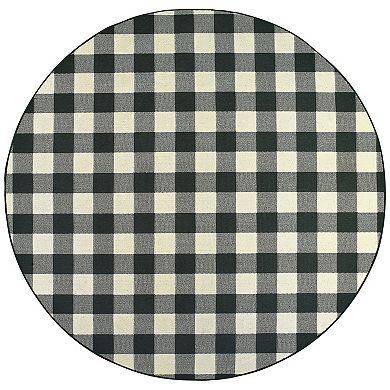 StyleHaven Mainland Gingham Plaid Indoor Outdoor Rug