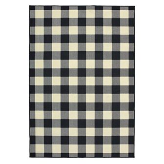 StyleHaven Mainland Gingham Plaid Indoor Outdoor Rug