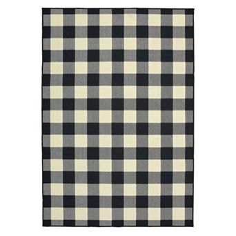 StyleHaven Mainland Gingham Plaid Indoor Outdoor Rug