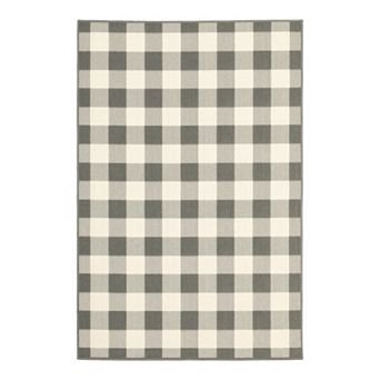 StyleHaven Mainland Gingham Plaid Indoor Outdoor Rug