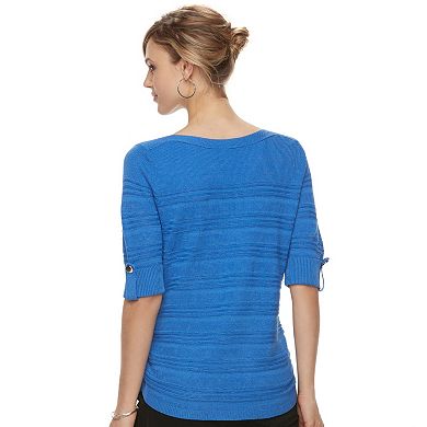 Women's Apt. 9® Shadow-Stripe Ruched Sweater