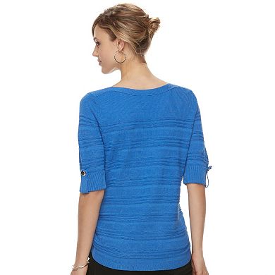 Women's Apt. 9® Shadow-Stripe Ruched Sweater