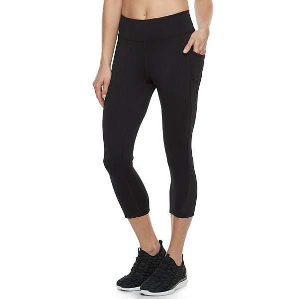 TAIBID Women's High Waist Crop Yoga Pants Side Pockets Capri Tummy Control Workout Running Leggings Size S XXL