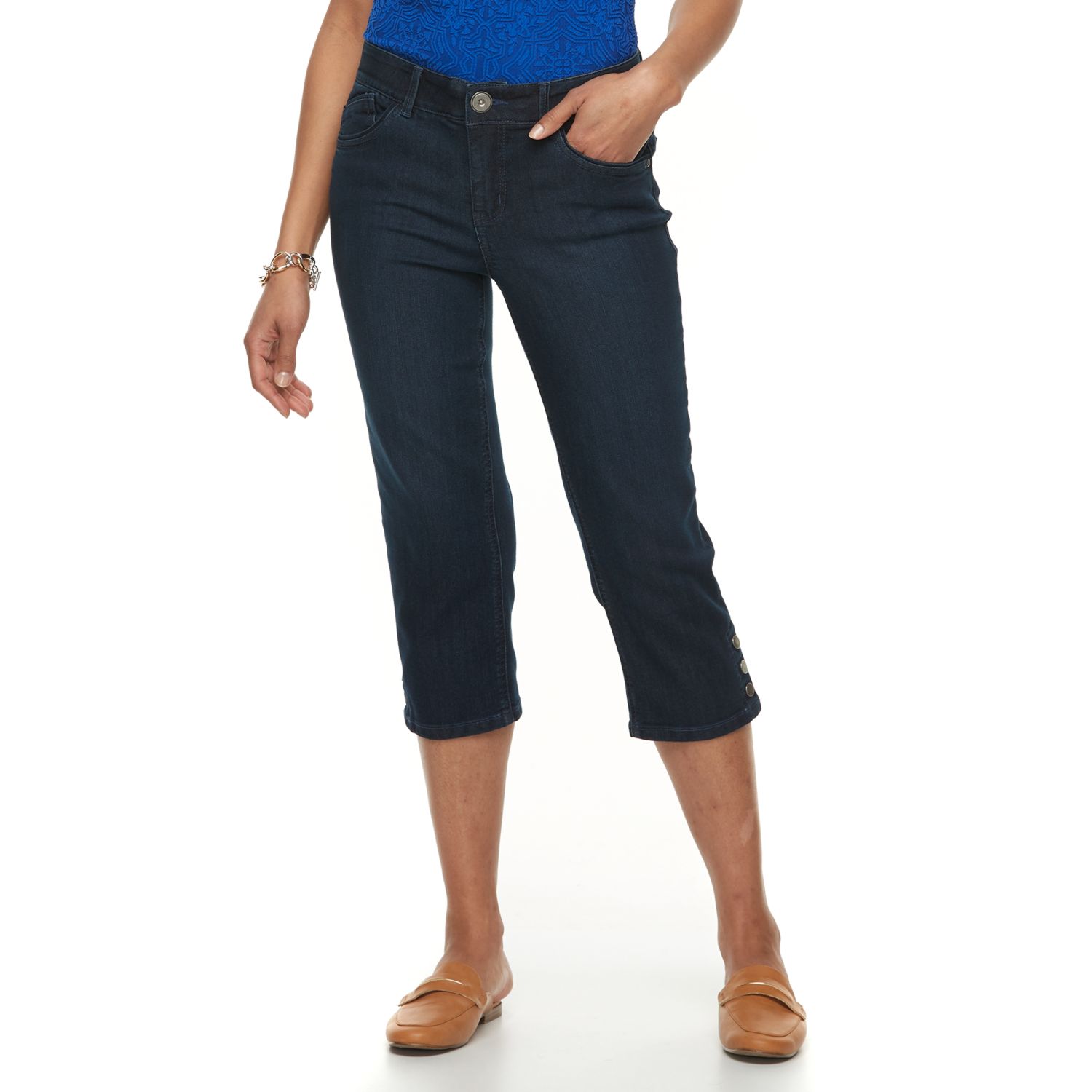 dana buchman denim capris