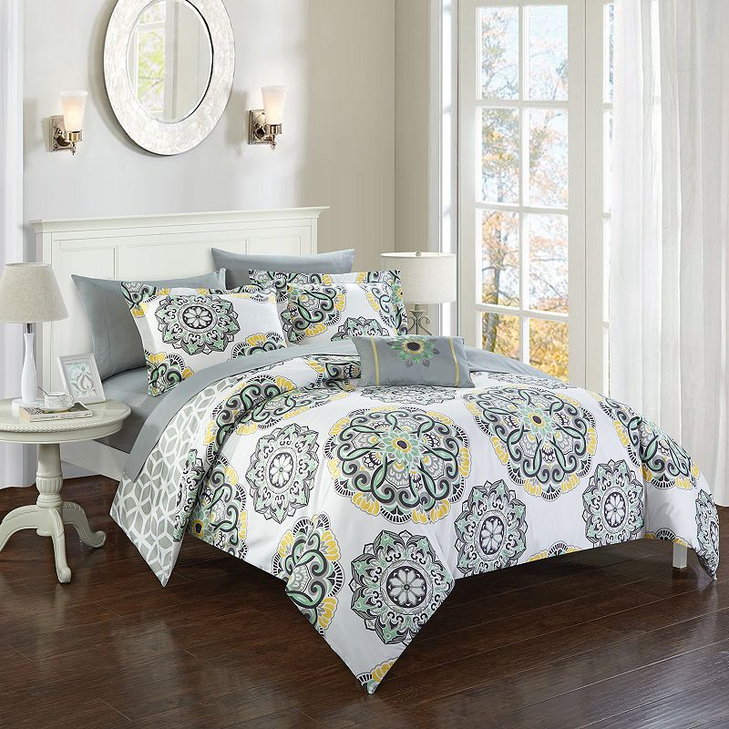 75897964 Chic Home Barcelona Comforter Bedding Set, Grey, F sku 75897964