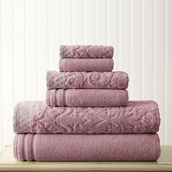 Damask Jacquard 6 pc Bath Towel Set