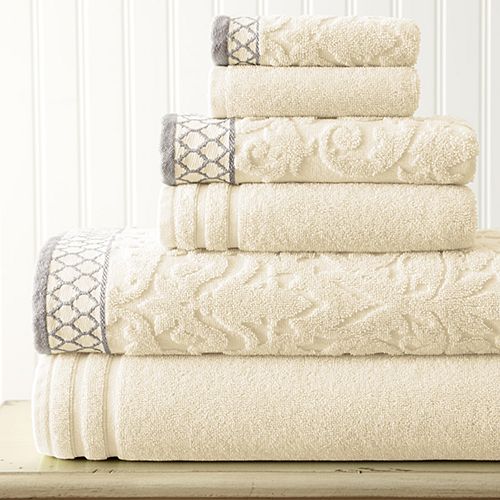 Damask Jacquard 6-piece Bath Towel Set