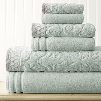 Damask Jacquard 6 pc Bath Towel Set
