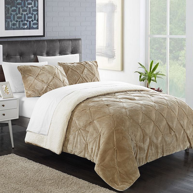 17557220 Chic Home Josepha Comforter Set, Beige Over, Twin  sku 17557220