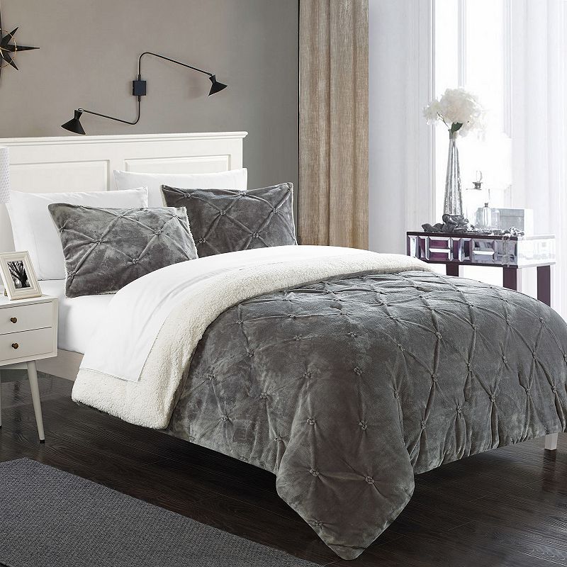 Chic Home Josepha Comforter Set, Grey, Queen