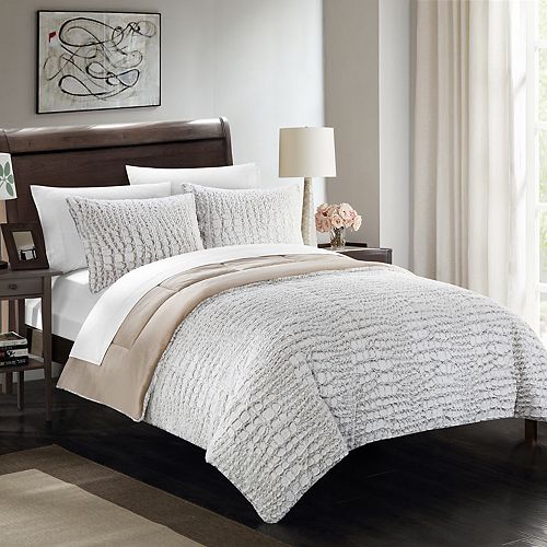 Alligator Faux Fur 3 Piece Queen Comforter Set