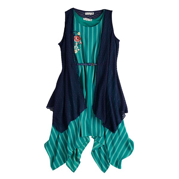 Girls 716 Knitworks 2Piece Sharkbite Dress and Vest Set