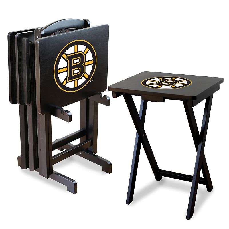 84932832 Boston Bruins TV Tray Stands with Rack, Black sku 84932832