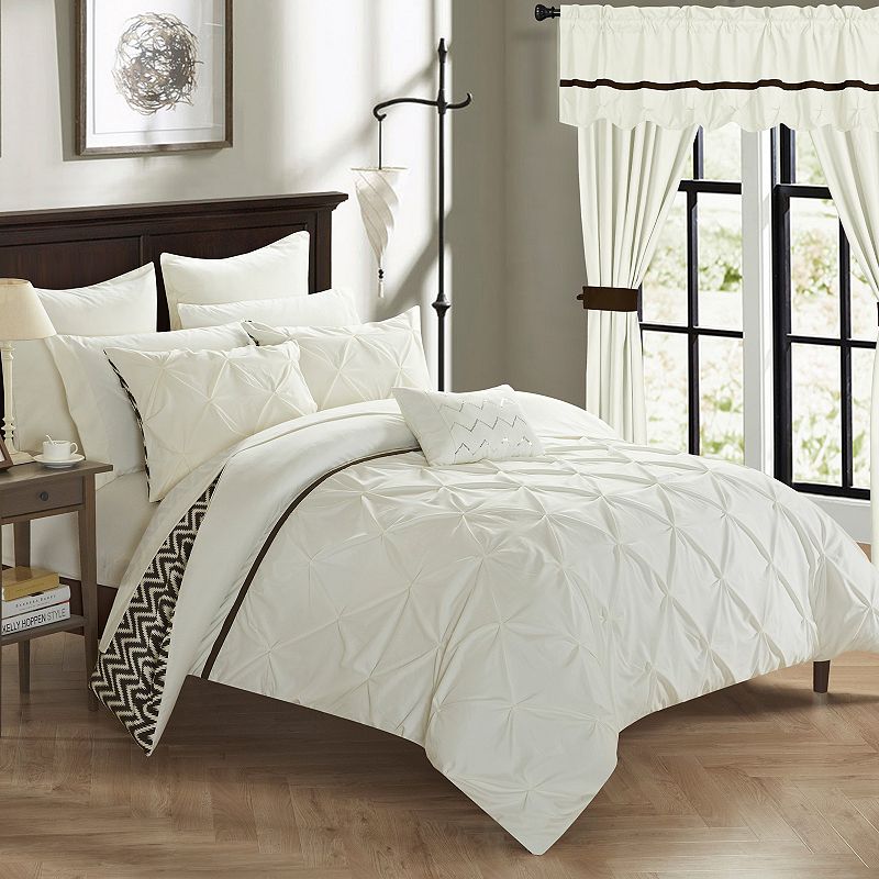 Jacksonville 20-piece Bedding & Window Curtain Set, Beige Over, Queen