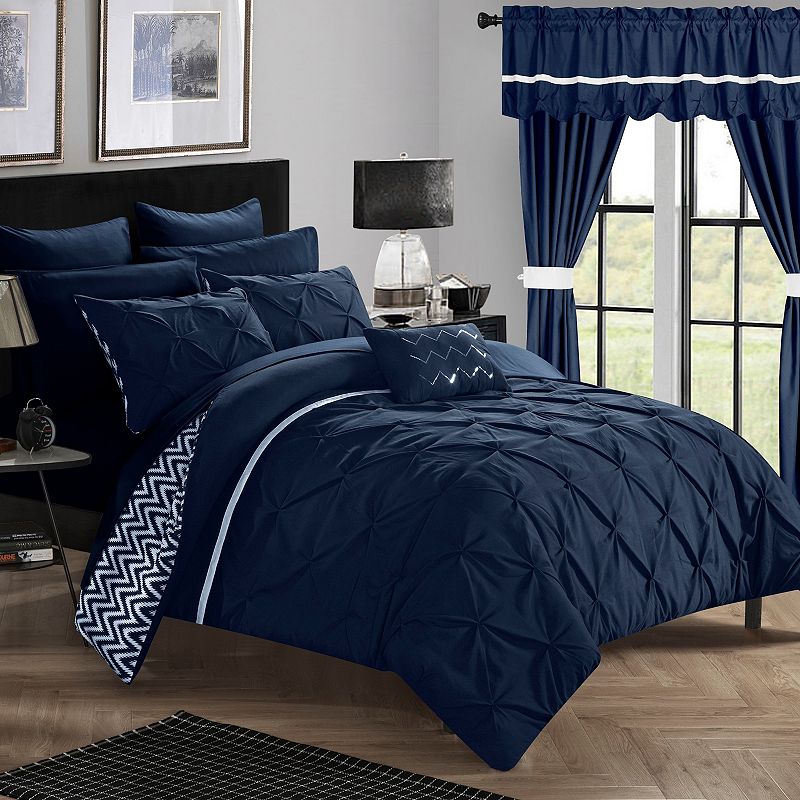 Jacksonville 20-piece Bedding & Window Curtain Set, Blue, Queen