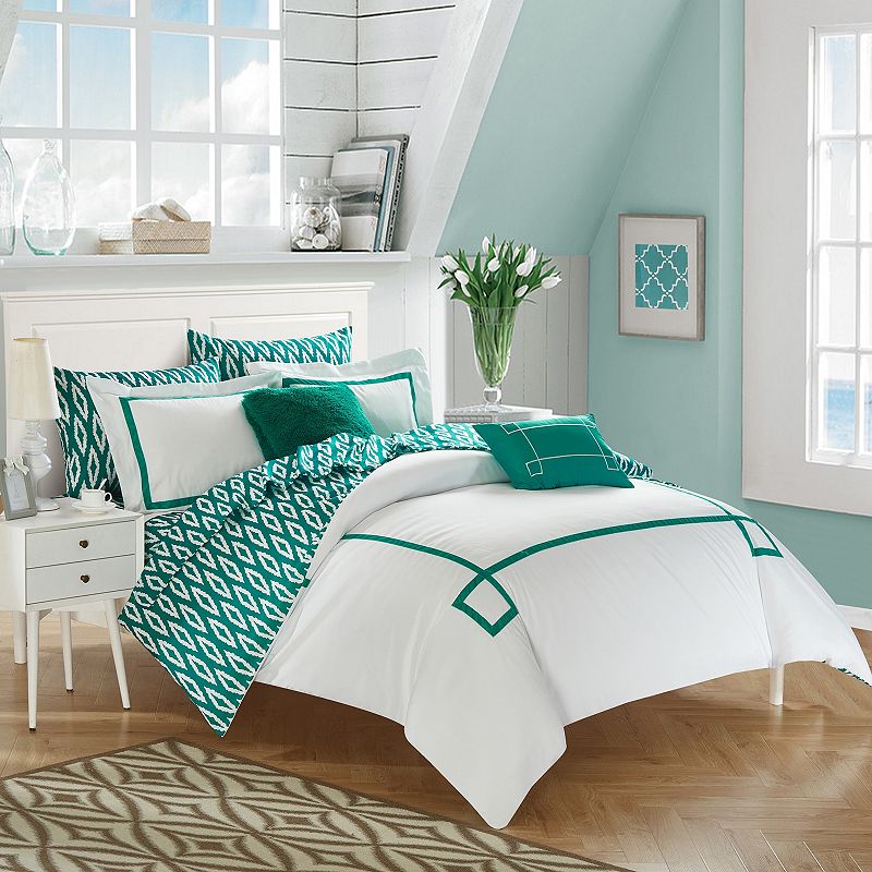 76635616 Trace Comforter Bedding Set, Green, Queen sku 76635616