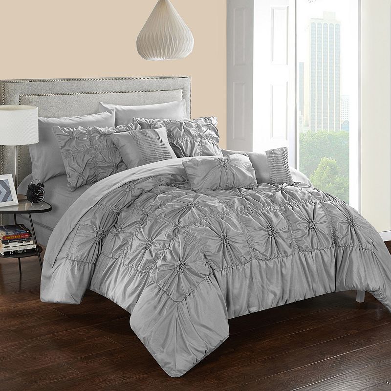 Chic Home Springfield Comforter Bedding Set, Grey, Queen