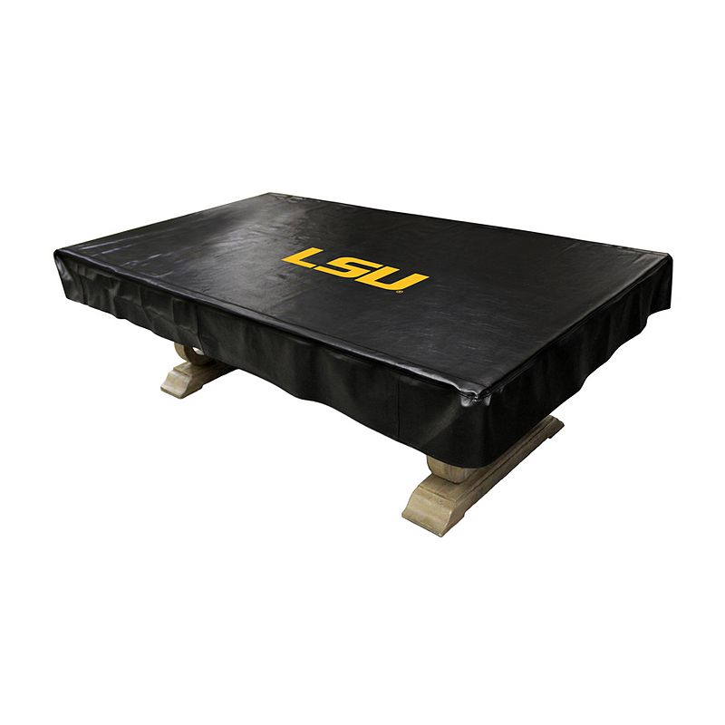 LSU Tigers 8-Foot Deluxe Pool Table Cover, Black