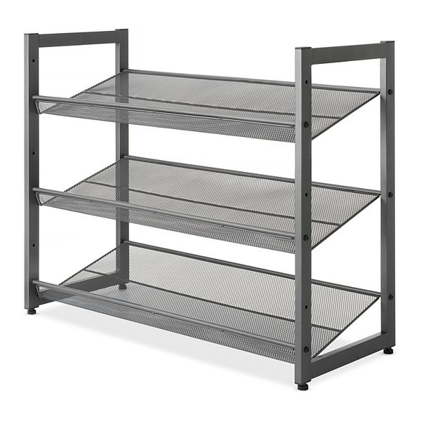 Whitmor Gunmetal 3 Tier Shoe Storage Shelf