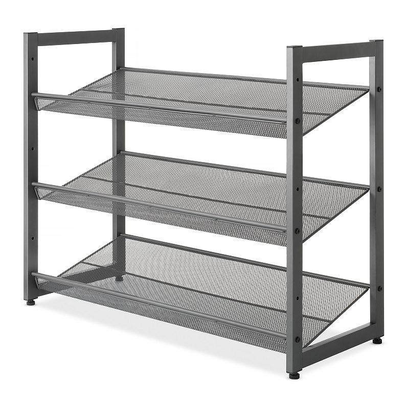 Whitmor Gunmetal 3-Tier Shoe Storage Shelf, Grey