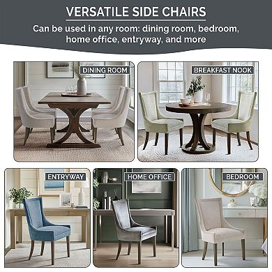 Madison Park Signature Set of 2 Ultra Upholstered Dining Side Chairs with wood legs