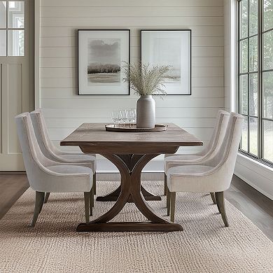 Madison Park Signature Set of 2 Ultra Upholstered Dining Side Chairs with wood legs
