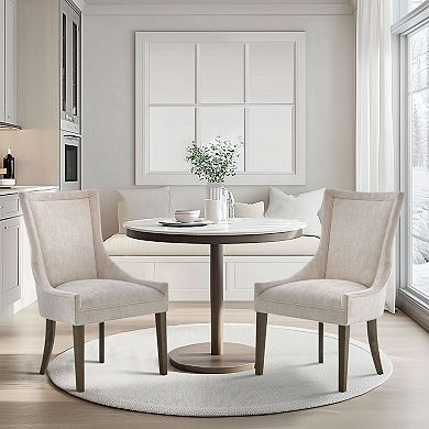 Madison Park Signature Set of 2 Ultra Upholstered Dining Side Chairs with wood legs