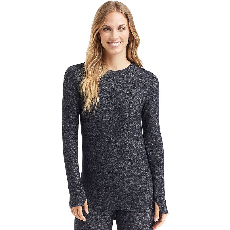 UPC 086201638310 product image for Women's Cuddl Duds Soft Knit Long Sleeve Top, Size: Small, Grey (Charcoal) | upcitemdb.com