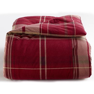 Cuddl Duds Home Red Plaid 4-piece Flannel Comforter Set