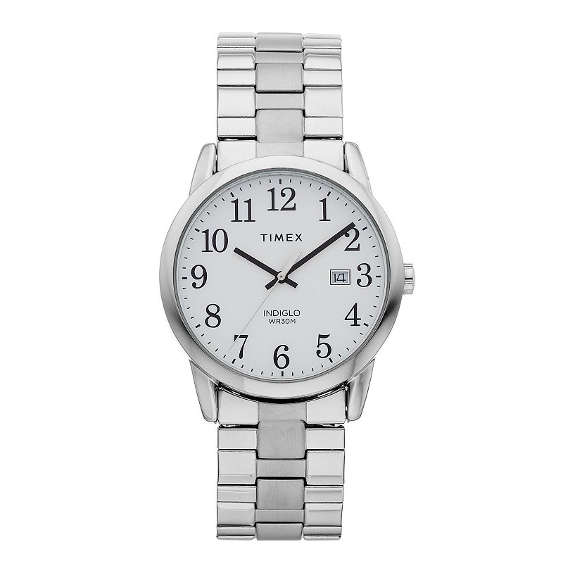 Timex® Men's Easy Reader Stainless Steel Expansion Watch - TW2R58400JT, Size: Medium, Silver Tone