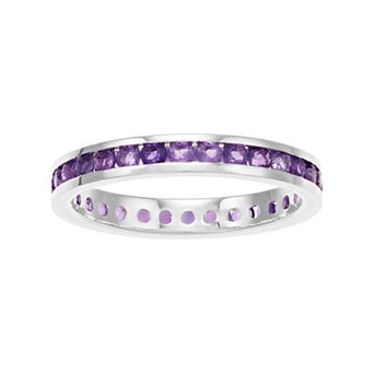 Traditions Jewelry Company Sterling Silver Channel-Set Amethyst Birthstone Ring