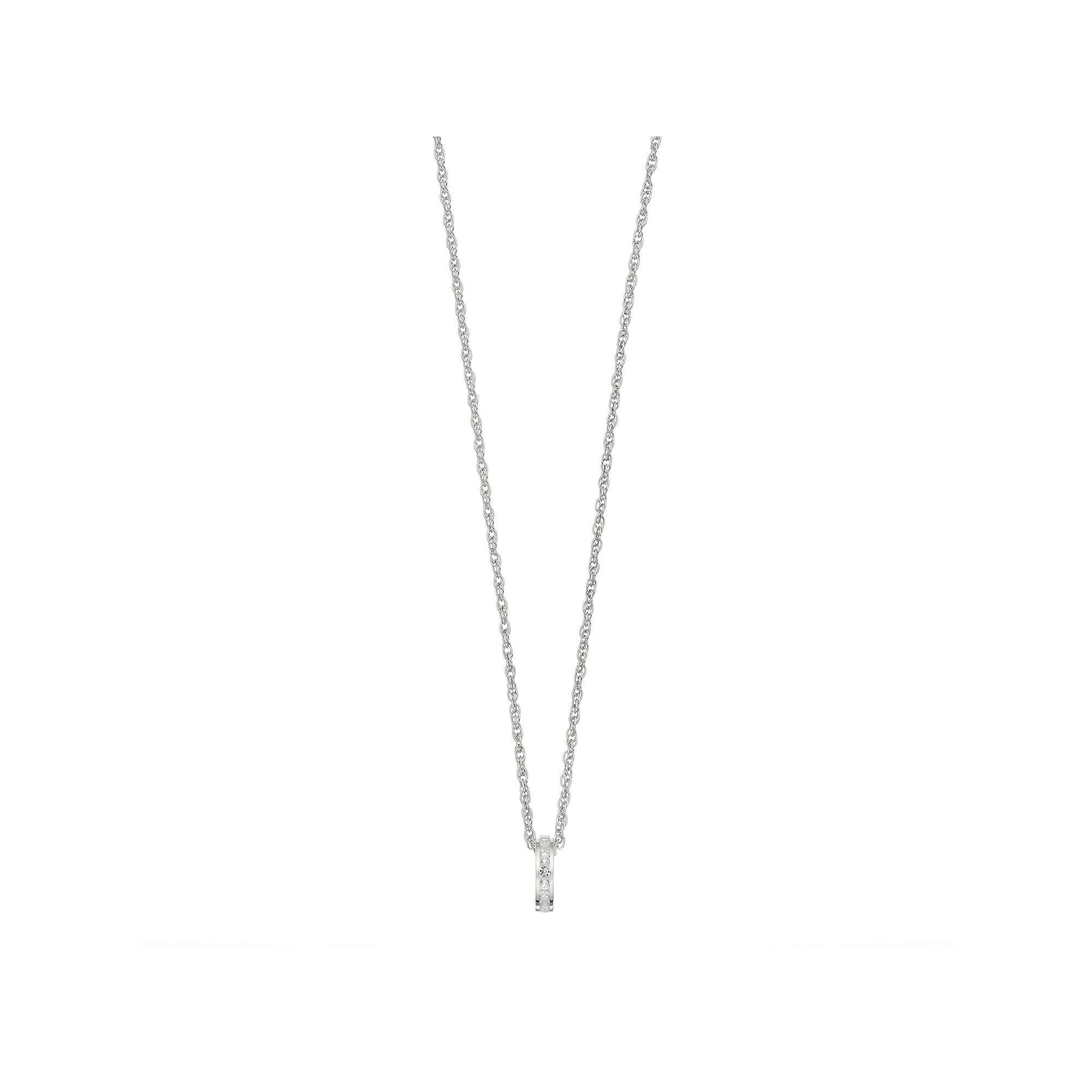Traditions Jewelry Company Sterling Silver Channel-Set White Topaz Birthst