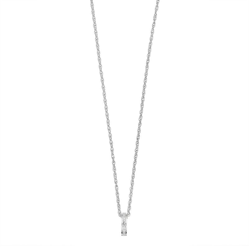 Traditions Jewelry Company Sterling Silver Channel-Set White Topaz Birthstone Pendant Necklace, Women's, Size: 18"