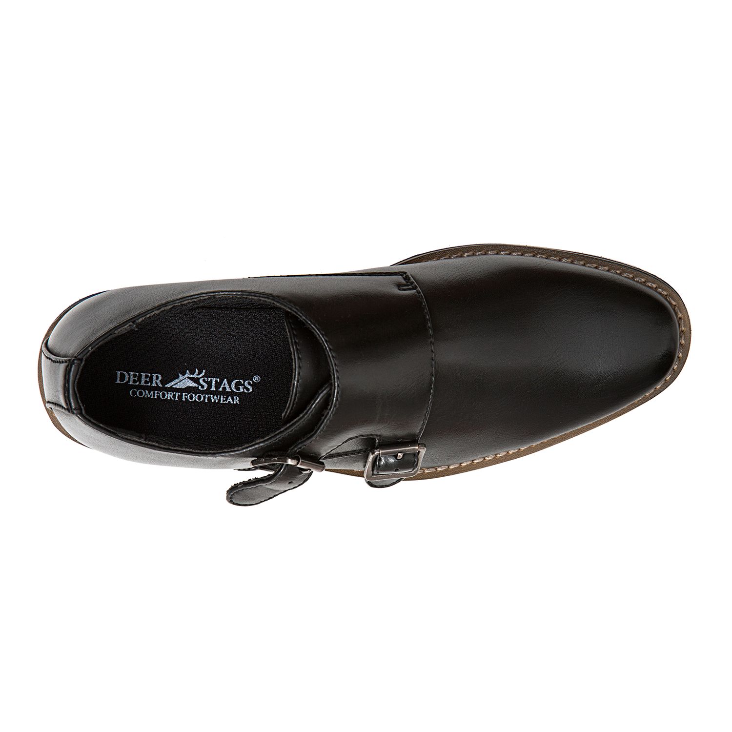 Deer Stags Kinder Monk-Strap Loafer – Unisex, Aus Kunstleder, Mit Verstecktem Klettverschluss, Für Festliche Anlässe
