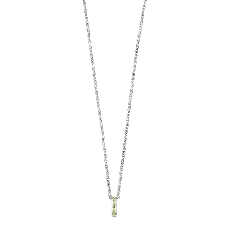 Traditions Sterling Silver Channel-Set Peridot Birthstone Pendant Necklace