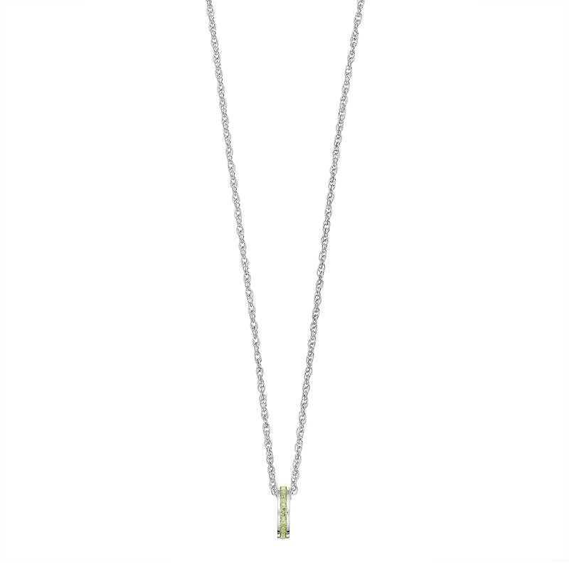 Traditions Jewelry Company Sterling Silver Channel-Set Peridot Birthstone Pendant Necklace, Women's, Size: 18"