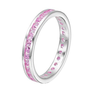 Traditions Jewelry Company Sterling Silver Channel-Set Pink Tourmaline ...