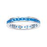 Traditions Sterling Silver Channel-Set Blue Topaz Birthstone Ring
