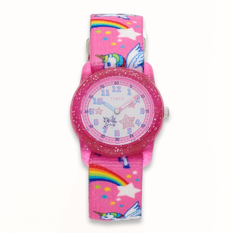 Timex® Kids' Rainbows & Unicorns time Teacher Watch - TW7C25500XY, Girl's, Size: Small, Pink