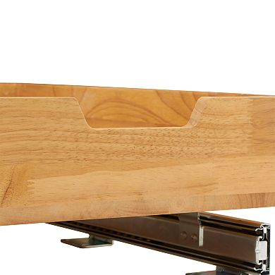 Household Essentials Glidez Wood 1-Tier 11.5-inch Wide Sliding Under Cabinet Organizer